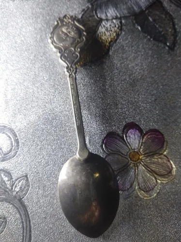 Antiguo Candelabro Ronson Juno Y Cucharita Australiana Plata (Usado)