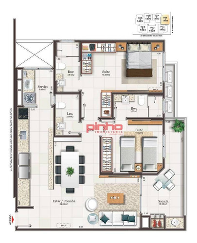 Imagem 23 de 23 de Apartamento Com 3 Dormitórios À Venda, 108 M² Por R$ 785.222,00 - Campinas - São José/sc - Ap0058