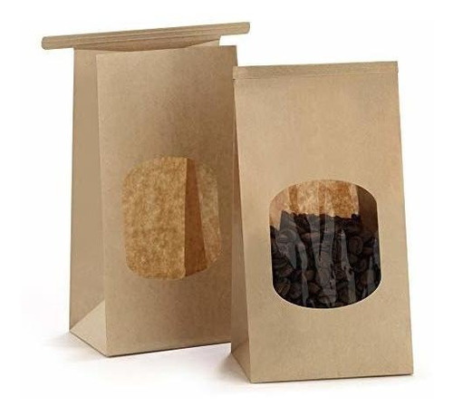 Bagdream Panadería Bolsas Con Ventana Pequeña De Papel Kraft