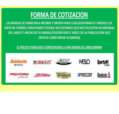 Imagen 3 de 5 de Banda Para Cintas De Correr Athletic Extreme 3200t