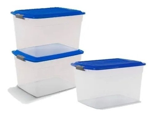 3 Cajas Organizadoras Plasticas 42lts Colombraro Argenshop