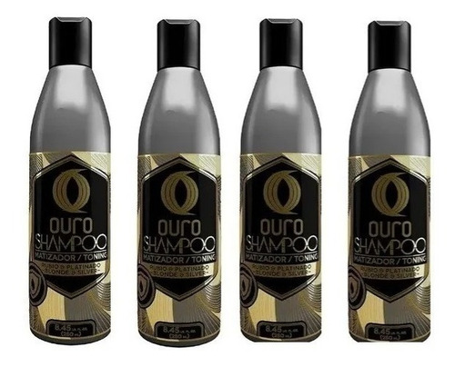 Kit 4 Shampoo Ouro® Matizante Plata 250 Ml