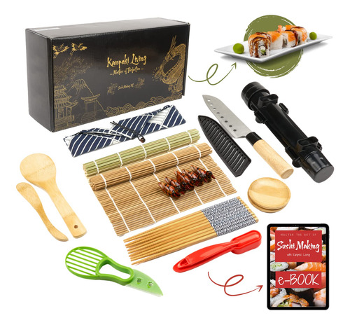 Kanpeki Living Kit Fabricacion Sushi 22 Pieza Alta Calidad