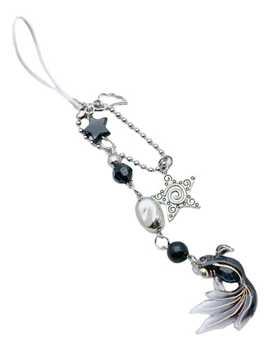 (bk) Pingente De Telefone Fish Star Beaded Phone Charm Feito