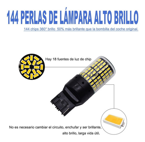 Imagen 6 de 7 de 2 Focos Led 144 Smd Direccional Reversa Stop 1156 7740 1157