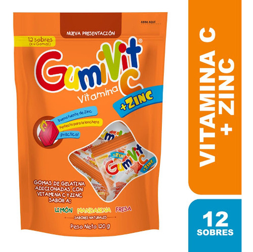 Gumvit C Vitamina C + Zinc Bolsa X 12 Sobres