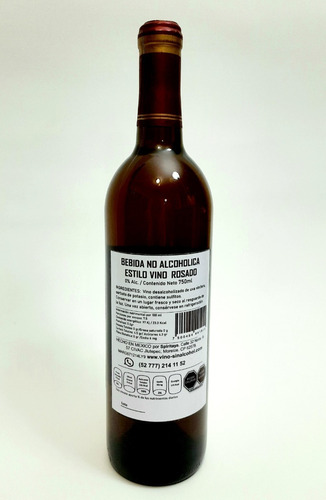 Vino Rosado Sin Alcohol 750ml. Cordura Bebida No Alcohólica
