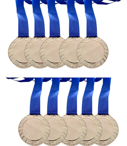 15 Medalhas Centro Liso Personalizar Ouro Prata Bronze 4,3cm