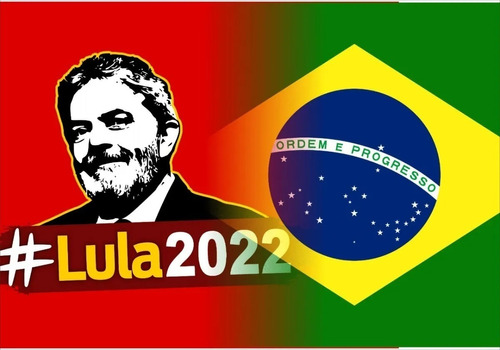 Bandeira  Lula 2022 Mesclada Com Brasil Dupla Face 1,45mx1 M