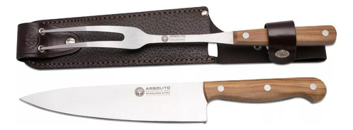 Juego Asador Cuchillo Trinche Para Parilla Inox 8397o