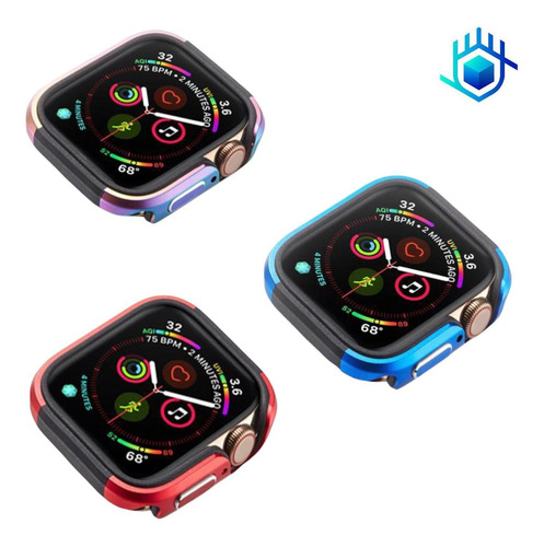 Imagen 9 de 10 de Funda Titanium + Mica Para Apple Watch Lujo Premium Ligero