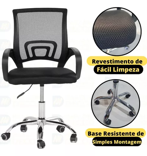 Silla de escritorio Império Brazil Business Cadeira Escritório Giratória  Estofada Best com Altura Ajustável E Função Relax 1 negra
