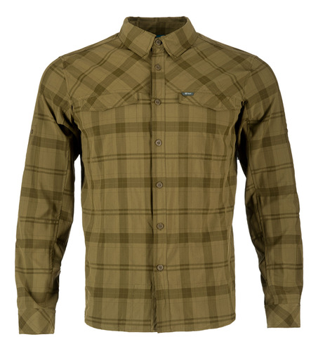 Camisa Hombre Lippi Geo Long Sleeve Shirt  Oliva I19