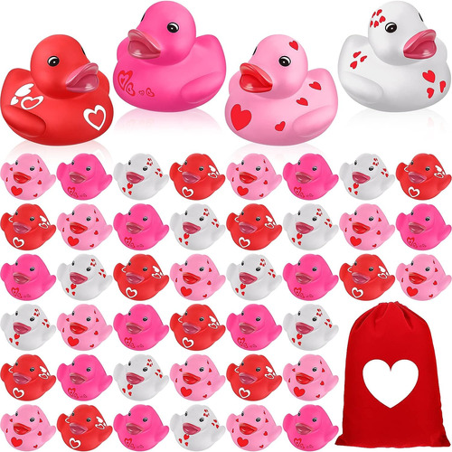 48 Patos De Goma Para El Día De San Valentín De 2 Pulgadas,