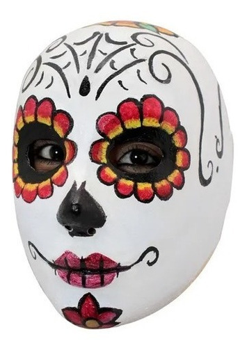Máscara Artistic Catrina Día De Muertos Skull 26730 Color Blanco