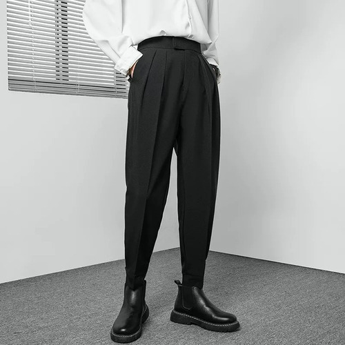 Pantalones Plisados Casuales Para Hombre, Estilo Japonés,