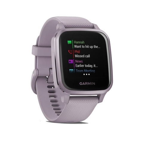 Imagen 2 de 4 de Smartwatch Garmin Venu Venu Sq 1.3" caja 40mm de polímero reforzado con fibra orchid, malla orchid de silicona y bisel metallic orchid de aluminio anodizado