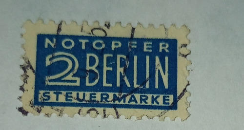 Estampilla Alemania Post 2 Guerra Recargo-berlin 1948