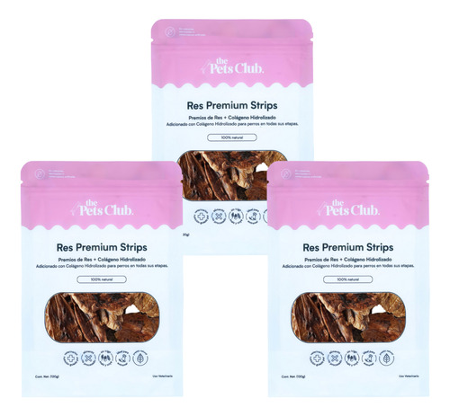 Thepetsclub Premios Pulmon De Res + Colageno 120gr 3pz