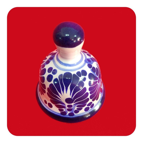 Imagen 3 de 6 de Set 30 Campanas Azul 6x5 Cm Talavera Poblana Recuerdos Cmp