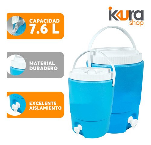 Kit Hielera 27 Lts + Termo 2 Galones