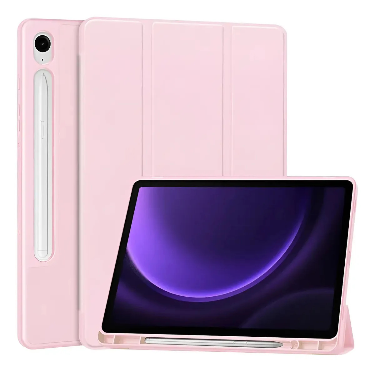 Capa Samsung Galaxy Tab S7 S8 S9 Tablet Suporte Dobrável Cor Rosa