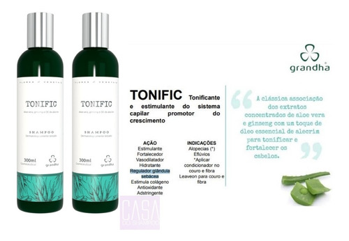Kit Com 2 Und Shampoo Grandha Tonific 300ml Fortalecedor