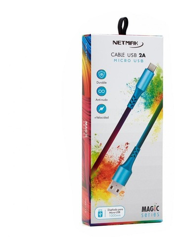 Imagen 2 de 2 de Cable Usb A Micro Usb 2a 1m Magic Series Nm-115