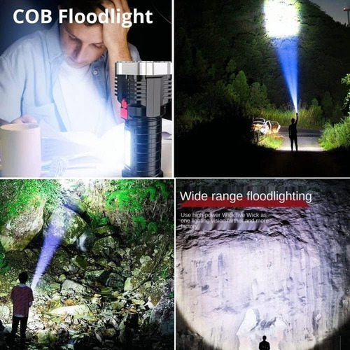 Lámpara Táctica Recargable Impermeable Led Cob Multifunción,