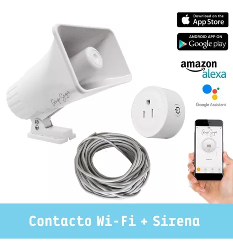 Alarma Wifi Sirena 30w 2 Tonos Exterior + Fuente 12v 2a Eco