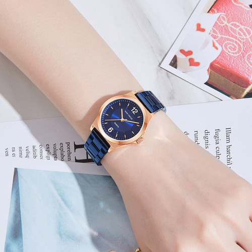 Reloj Impermeable De Cuarzo Mini Focus Fashion Color De La Correa Azul