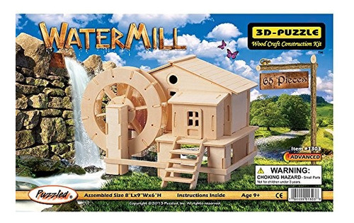 Puzzled Water Mill 3d Jigsaw Woodcraft Kit Puzzle De Madera
