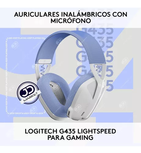 Auriculares gaming  Logitech G G435, De diadema, Inalámbricos, Bluetooth,  Hasta 18 horas, Micrófono, PC/Mac, PS, Nintendo, Blanco