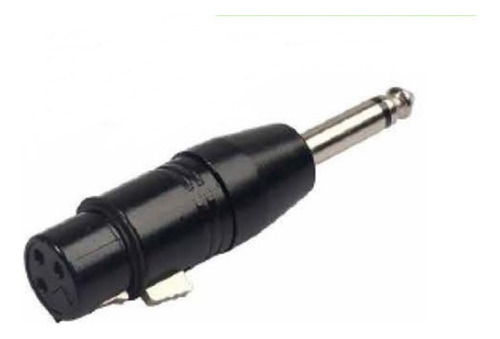 Plugue Adaptador P10 Mono Metal X Xlr Femea Mxt Preto