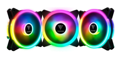 Imagem 2 de 3 de Kit 3 Cooler Gamer Rgb Gamdias Aeolus M2 1203 Lite 120mm