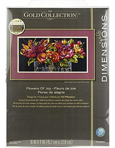 Dimensiones 'flowers Of Joy' Kit De Punto De Cruz Contado Go