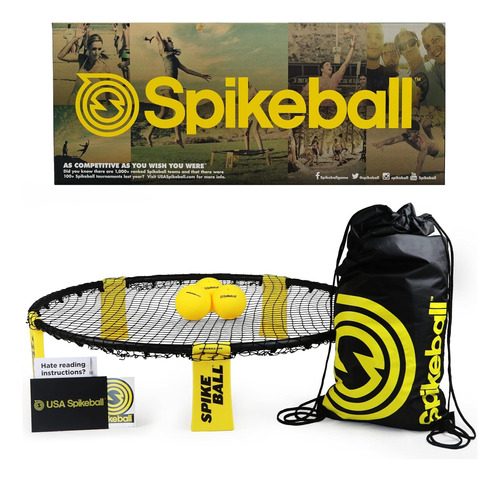 3 Ball Original Roundnet Game Set - Includes 3 Balls, Net An