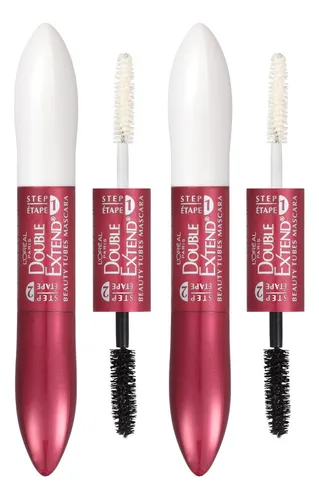 Mascara L'oreal Paris Con Doble Tubo Alargador, Color Negro