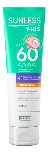 Protetor Solar Kids Fps60 Toque Seco Sunless 120g