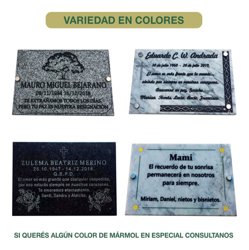 Imagen 4 de 7 de Placa De Mármol Recordatoria, Personalizada 20x15cm.