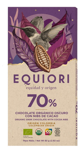 Chocolate 70% Con Nibs 80g