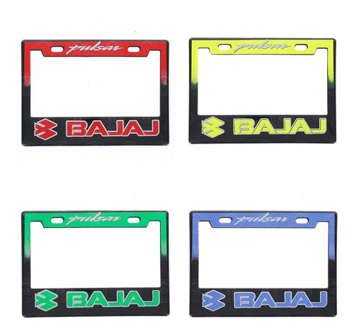 Marco Portaplaca Moto Plastico Logo Bajaj Impreso Euro