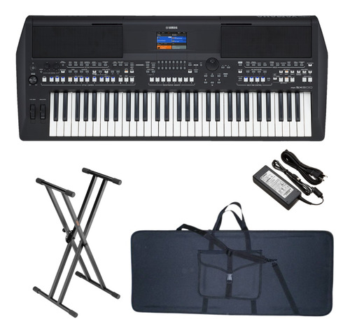 Kit Teclado Yamaha Psr-sx600 Con Base, Estuche Y Adaptador.