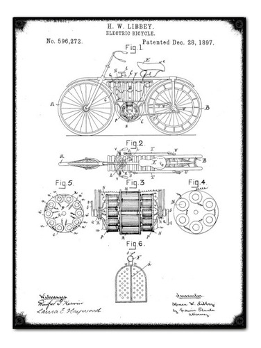 #782 - Cuadro Vintage / Plano Moto Bicicleta No Chapa