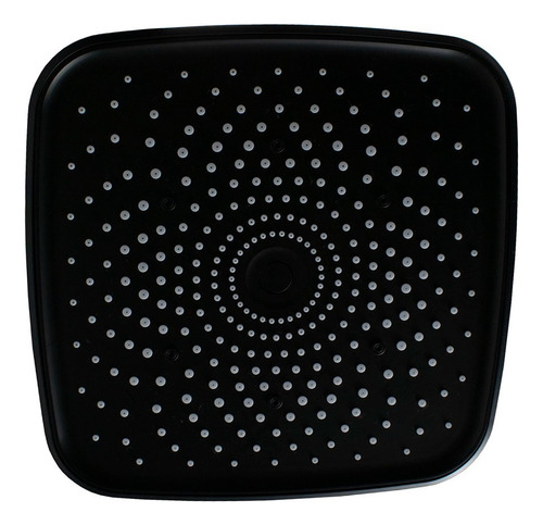 Ducha Quadrada Flatt 21 Cm Black Matte C/ Cano De Teto 24 Cm Acabamento Fosco Cor Preto