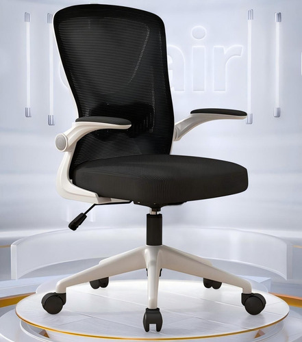 Silla De Escritorio Ergonómica Con Soporte Lumbar Ajustable Blanco Con Gris Algodón
