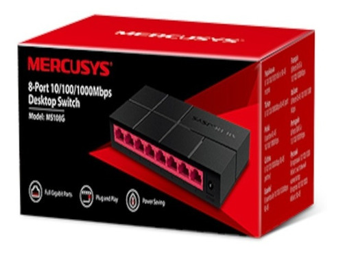 Imagem 4 de 4 de Switch Mercusys Gigabit 8 Portas Ms108g