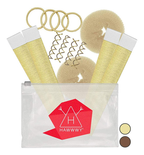 Kit 12 Accesorios Para Peinados Fáciles Y Rápidos Color Dorado