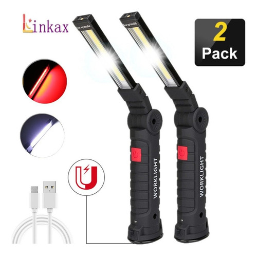 Led Cob Lámpara De Trabajo Batería Recargable Base Magnética
