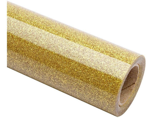 Vinilo Textil Glitter Color Dorado Escarchado 50x1mt